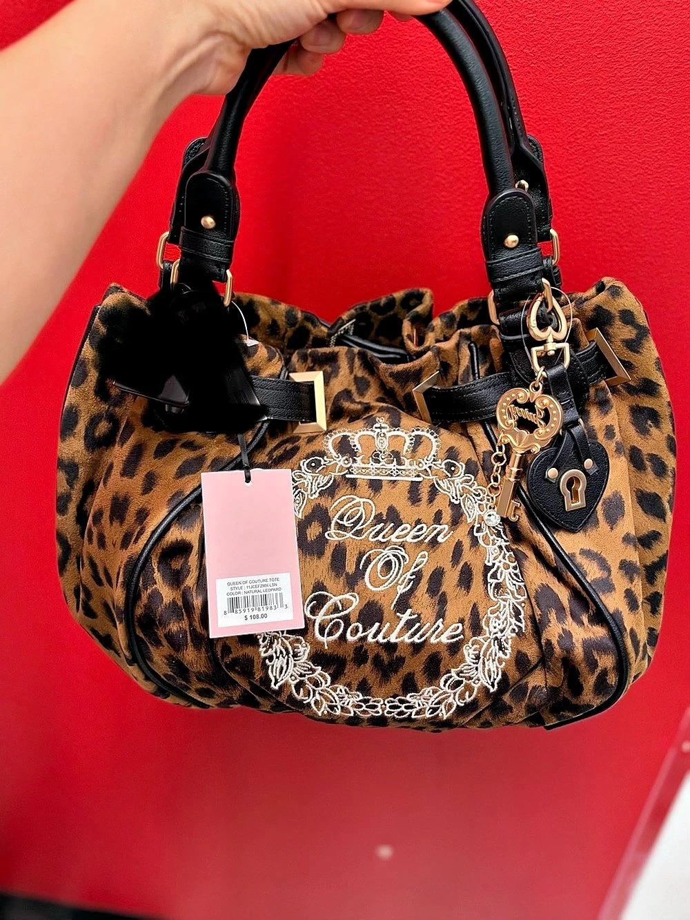 Juicy Couture Queen of Couture Tote Leopard Bag Brown & Black